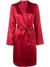 La Perla Kimono Short Robe In Red