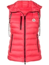 Moncler Padded Down Gilet In Orange