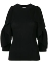 See By Chloé Open Shoulders Knitted Sweatshirt In Black