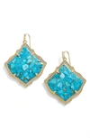 Kendra Scott Kirsten Drop Earrings In Bronze Veined Turquoise/ Gold