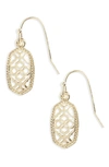 Kendra Scott 'lee' Small Drop Earrings In Gold Metal Filigree