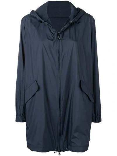 Manzoni 24 Hooded Parka Coat In Blue