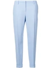 N°21 Cropped Pleated Trousers In Blue