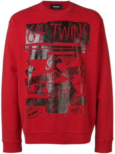 Dsquared2 64 Twins Sweatshirt In Red
