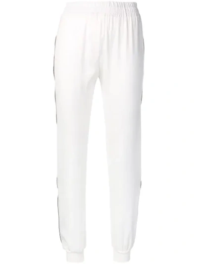 Philipp Plein Side Logo Stripe Track Pants In White