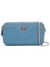 Prada Quilted Mini Crossbody Bag In Blue