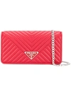 Prada Quilted Mini Crossbody Bag In Red