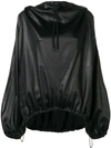 Givenchy Hoodie In Shiny Satin In Nero