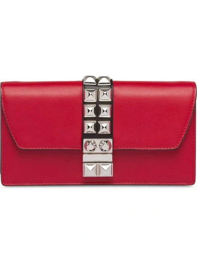 Prada Elektra Studded Clutch In Red