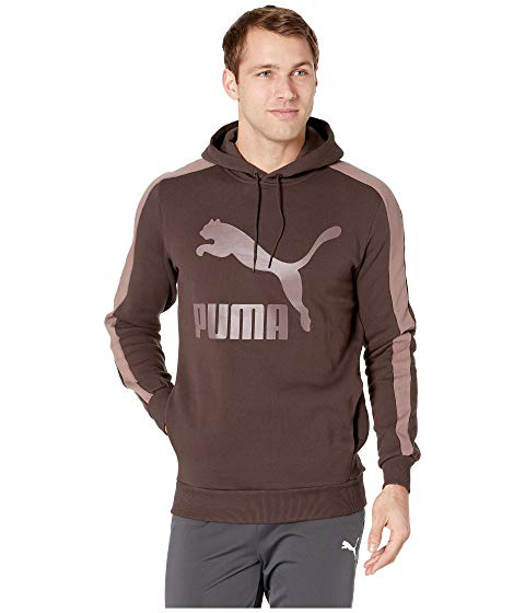 Puma Classics T7 Logo Hoodie Fleece, Mole | ModeSens