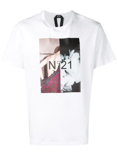 N°21 Photographic Print T In White