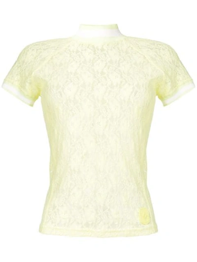 Alexander Wang Floral Lace Top In Green