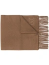 Max Mara Fringed Scarf In Brown