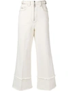 Miu Miu Mid Rise Flared Trousers - White