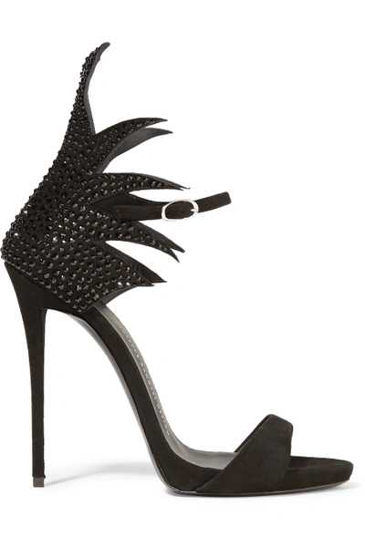 Giuseppe Zanotti Embellished Suede Sandals | ModeSens