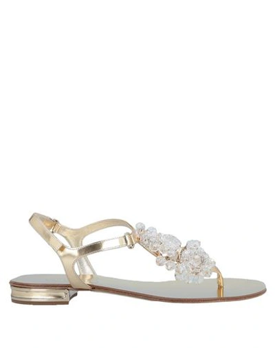 Casadei Flip Flops In Gold