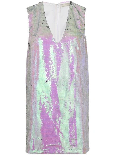 Amen Sequin Shift Mini Dress In 460 Pink Silver