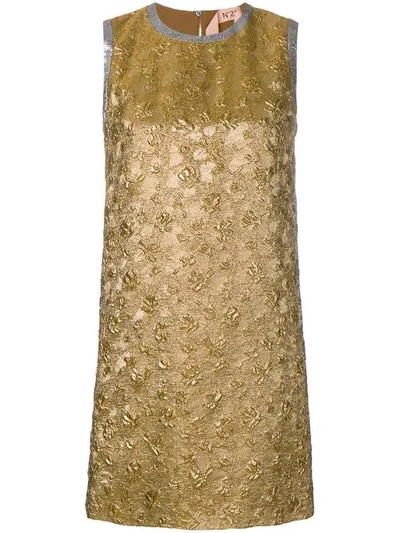 N°21 Brocade Sleeveless Mini Dress In Gold