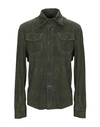 Isaia Solid Color Shirt In Military Green