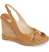 Jimmy Choo Amely Slingback Wedge Sandal In Caramel