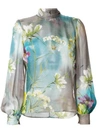 Blumarine Floral Print Blouse In Grey