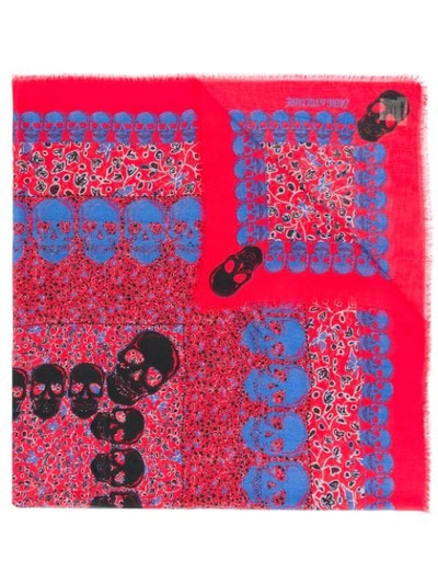 Zadig & Voltaire Skull Print Scarf In Red