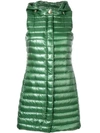 Herno Hooded Zipped Gilet In Green