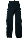 Dsquared2 Wide Leg Cargo Trousers In Blue