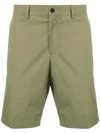 Prada Pleated Bermuda Shorts In Green