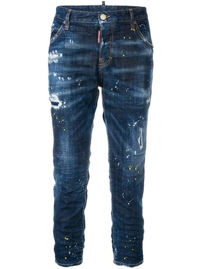 Dsquared2 Cool Girl Cropped Jeans In Blue