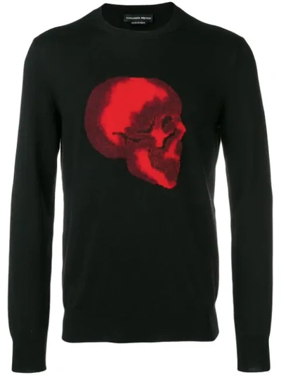 Alexander Mcqueen Skull-patch Cotton Sweater In Black