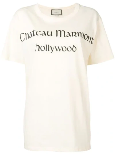 Gucci Chateau Marmont T-shirt In Neutrals