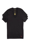 Polo Ralph Lauren 3-pack V-neck Undershirts In Black