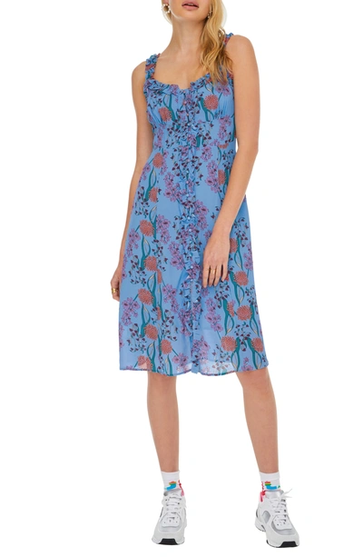 Astr Blended A-line Dress In Bluebell Floral