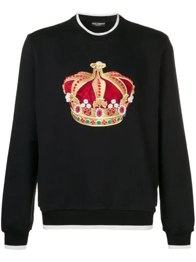 Dolce & Gabbana Dolce And Gabbana Black Big Crown Sweatshirt
