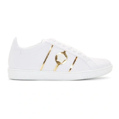 Versace White & Gold Medusa Martin Sneakers