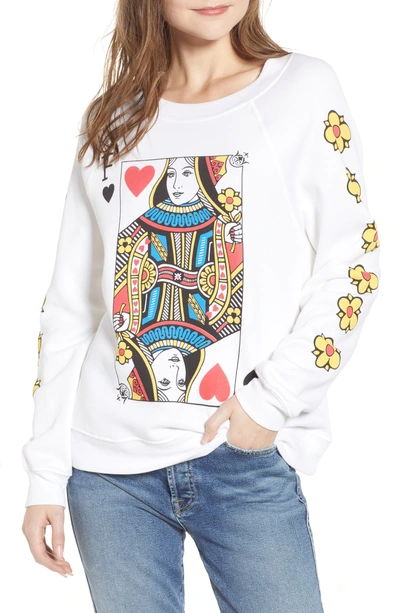 Wildfox Queen Of The Damned Sommers Sweatshirt In Clean White