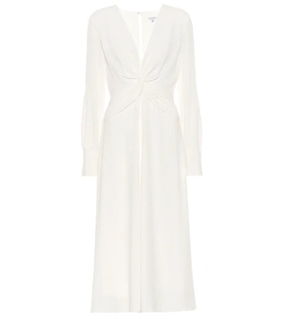 Equipment Faun Knotted Crepe Midi Dress In White