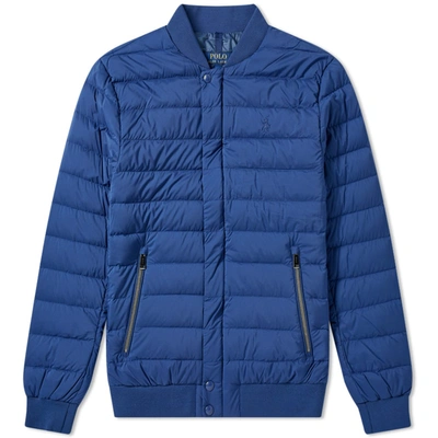 Polo Ralph Lauren Lightweight Down Bomber Jacket In Blue