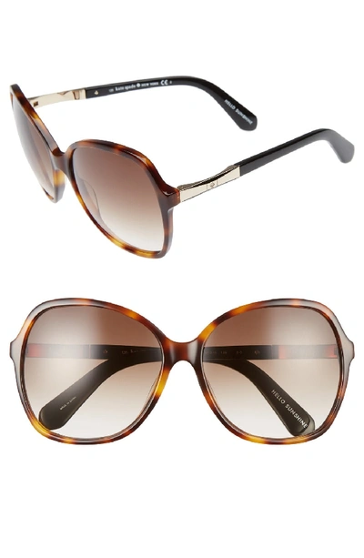 Kate Spade Jolyn 58mm Sunglasses - Dark Havana/ Gold