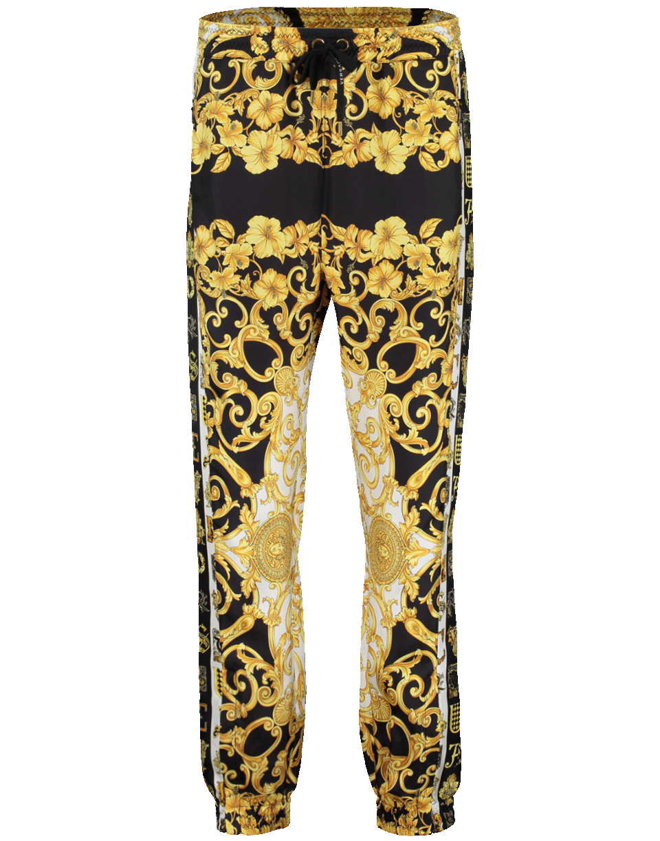 Versace Black And Gold Print Joggers | ModeSens