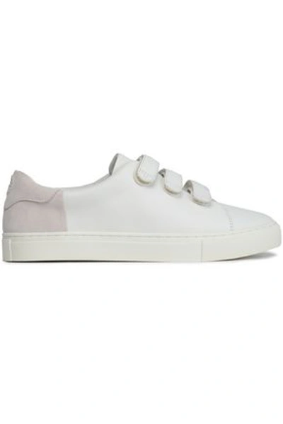 Tory Sport Woman Leather And Suede Sneakers Off-white