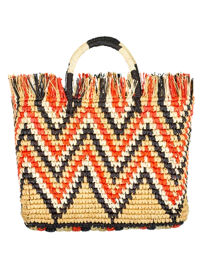 Sensi Studio Cansasta Zig Zag Stripe Tote In Ochre