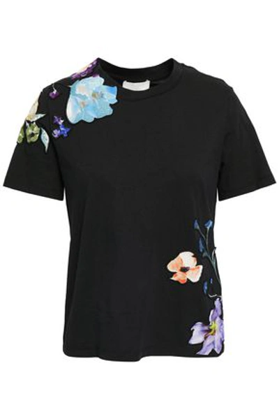 3.1 Phillip Lim / フィリップ リム 3.1 Phillip Lim Woman Appliquéd Cotton-jersey T-shirt Black