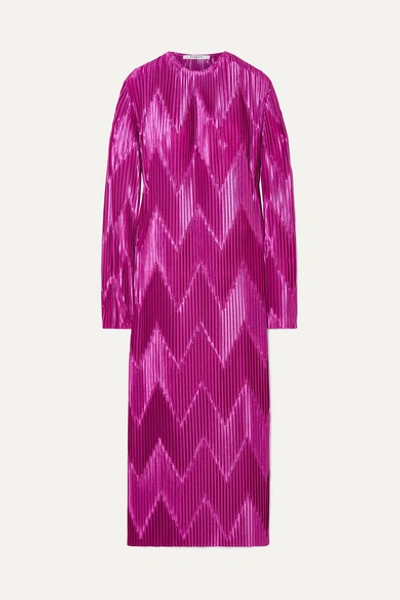 Givenchy Chevron Pleat Loose-fit Dress In Pink