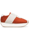 Marni Orange And White 40 Suede Panel Flatform Sneakers