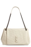 Saint Laurent Nolita Medium Vintage Calf Flap-top Shoulder Bag In White