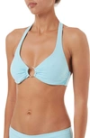 Melissa Odabash Brussels O-ring Halter Bikini Swim Top In Sky