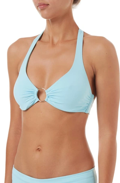 Melissa Odabash Brussels O-ring Halter Bikini Swim Top In Sky