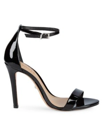 Schutz Patent Leather Ankle-strap Sandals In Black